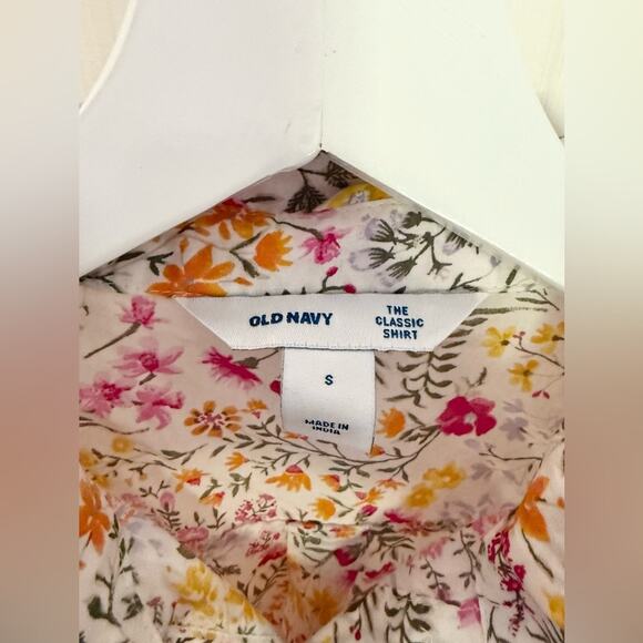 Old Navy The Classic Shirt Ditsy-Floral Print Classic Shirt Colorful Size Small - Picture 4 of 7